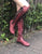 'Clockwork Fairy' Knee High Boots in Oxblood with Black Soles