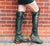 'Clockwork Fairy' Knee High Boots in Dark Forest Green for Pre Order