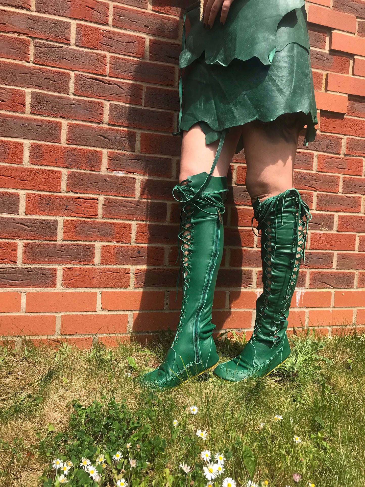Emerald Leather Skirt