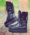 Black Leather Ankle Platform Boots for Pre Order