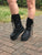 Black Leather Ankle Platform Boots for Pre Order