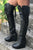 Ms Perfect Black Knee High Wedges Boots