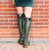 'Clockwork Fairy' Knee High Boots in Dark Forest Green for Pre Order