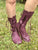 Plum Leather Ankle Boots