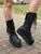 Black Leather Ankle Platform Boots for Pre Order