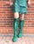 Emerald Green Knee High Boots for Pre Order