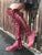 'Clockwork Fairy' Knee High Boots in Oxblood with Tan Soles