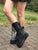Black Leather Ankle Platform Boots for Pre Order