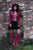 'Clockwork Fairy' Knee High Boots in Pink Red