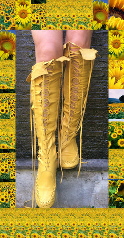 Sunflower Knee High Leather Boots