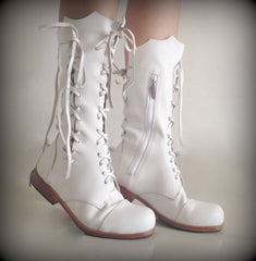 'Clockwork Fairy' Ankle Boots in White for Pre Order